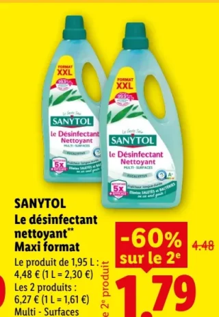 SANYTOL Le désinfectant nettoyant Maxi format
