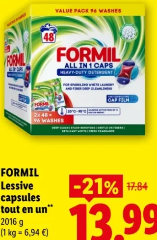 FORMIL Lessive capsules tout en un