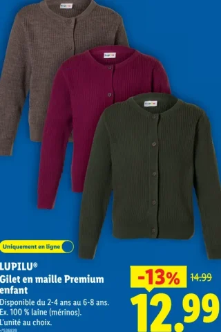 Lupilu Gilet en maille Premium enfant