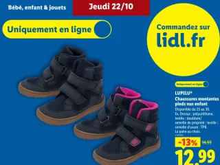 Chaussures montantes pieds nus enfant Lupilu