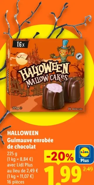Guimauve enrobée de chocolat Halloween
