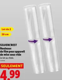 Rouleaux de film pour appareil de mise sous vide SILVERCREST