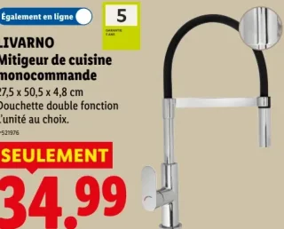 LIVARNO Mitigeur de cuisine monocommande