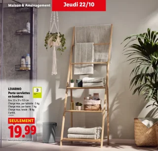 Porte-serviettes en bambou LIVARNO