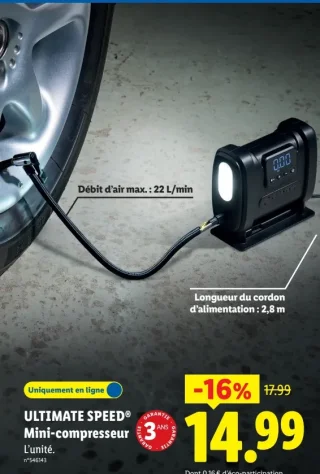 ULTIMATE SPEED Mini-compresseur