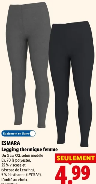 ESMARA Legging thermique femme