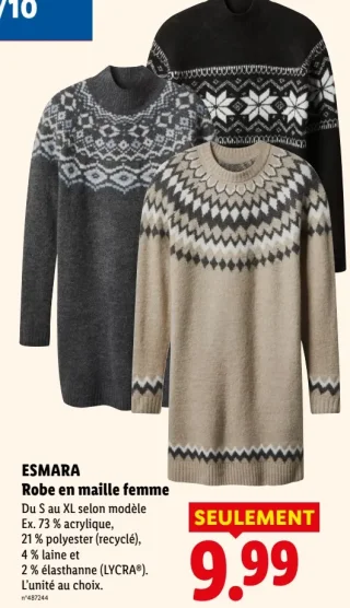 ESMARA Robe en maille femme