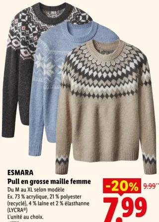 ESMARA Pull en grosse maille femme