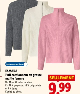 ESMARA Pull camionneur en grosse maille femme