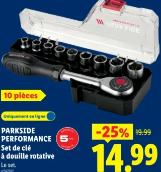PARKSIDE PERFORMANCE Set de clé à douille rotative