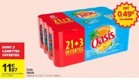 Soda OASIS Tropical, 21 x 33 cl + 3 x 33 cl offerts.