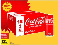 Soda COCA-COLA Original, 18 x 33 cl. + 2 x 33 cl offerts.