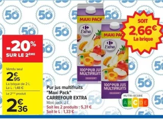 Pur jus multifruits "Maxi Pack" CARREFOUR EXTRA