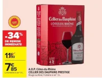 Vin A.O.P. Côtes-du-Rhône CELLIER DES DAUPHINS PRESTIGE