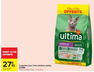 Croquettes pour chats stérilisés adultes Ultima