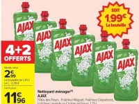 Nettoyant ménager AJAX Fêtes des Fleurs : Fraîcheur Muguet, Fraîcheur Coquelicots, Fraîcheur Lavande ou Cerisier en Fleurs, 1.25 L