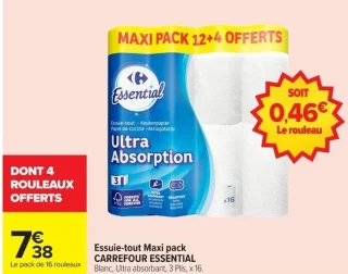 Essuie-tout Maxi pack Carrefour Essential