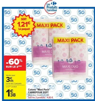 Cotons "Maxi Pack" CARREFOUR SOFT