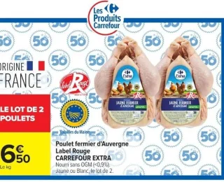 Poulet fermier d'Auvergne Label Rouge CARREFOUR EXTRA
