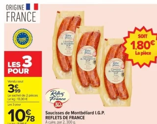 Saucisses de Montbéliard I.G.P. Reflets de France