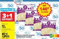 Oignons émincés surgelés CARREFOUR CLASSIC'