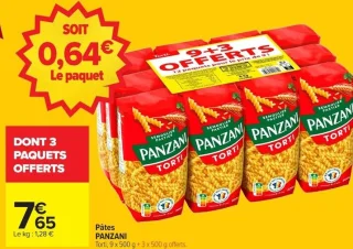 Pâtes Torti Panzani (9+3 offerts)