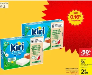 KIRI "Format Familial" 29% M.G. dans le produit fini