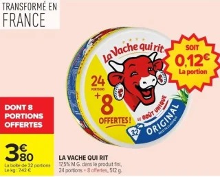 LA VACHE QUI RIT 17,5% M.G. dans le produit fini