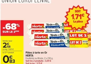 Pâtes à tarte en Or HERTA Feuilletée ou Brisée