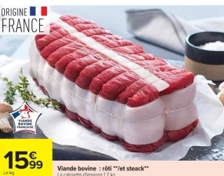 Viande bovine : rôti ** /et steack**