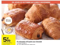 8 croissants et 8 pains aux chocolat
