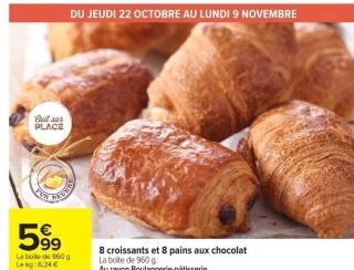 8 croissants et 8 pains aux chocolat