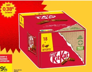 Barres Kit Kat NESTLÉ - 18 + 6 offertes, 996 g.