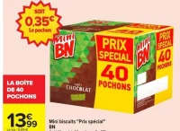 Mini biscuits "Prix spécial" BN - Goût Chocolat, 40 pochons, 8 x 175 g.