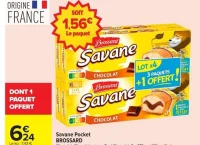 Savane Pocket BROSSARD - Chocolat, Chocolat noir ou Tout Chocolat, 3 x 210 g + 210 g offerts.