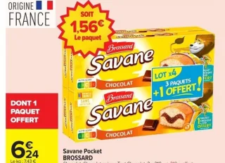 Savane Pocket BROSSARD - Chocolat, Chocolat noir ou Tout Chocolat, 3 x 210 g + 210 g offerts.