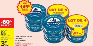 Thon entier au naturel "Lot de 4" PETIT NAVIRE