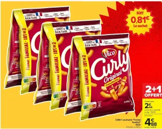 CURLY cacahuète "Format Familial" VICO L'Original, 2 x 160 g