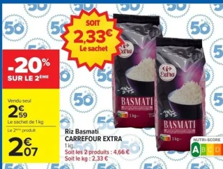 Riz Basmati CARREFOUR EXTRA 1 kg