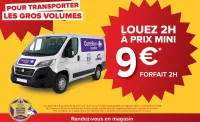 Location d'un véhicule utilitaire Carrefour Location - Forfait 2h