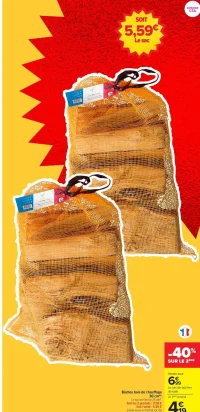 Bûches de bois de chauffage 30 cm