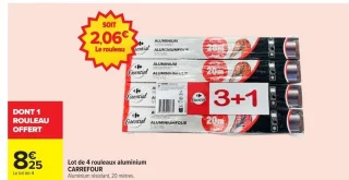 Lot de 4 rouleaux aluminium Carrefour