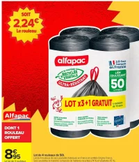 Lot de 4 rouleaux de 50L Alfapac