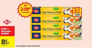 Lot de papier cuisson 16 feuilles Albal
