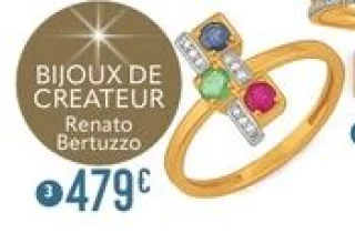 Bague saphir, rubis, émeraude et diamants Renato Bertuzzo