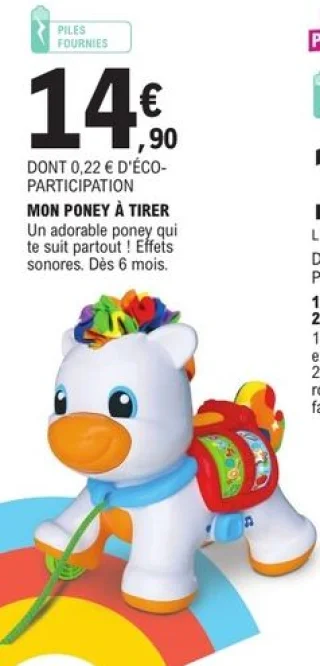 Jouet Mon poney à tirer Baby Clementoni