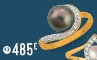 Bague Or 18 carats perle noire Le Manège à Bijoux E.Leclerc