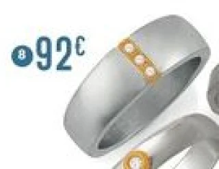 Bague acier et diamants 0,04 ct