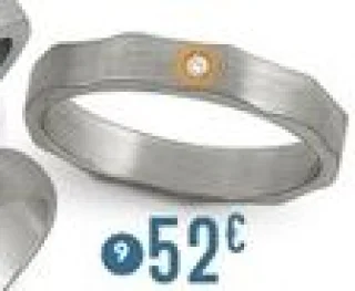 Bague acier et diamant 0,02 ct
