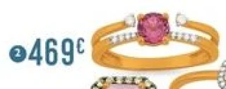 Bague tourmaline et diamants 0,06 ct